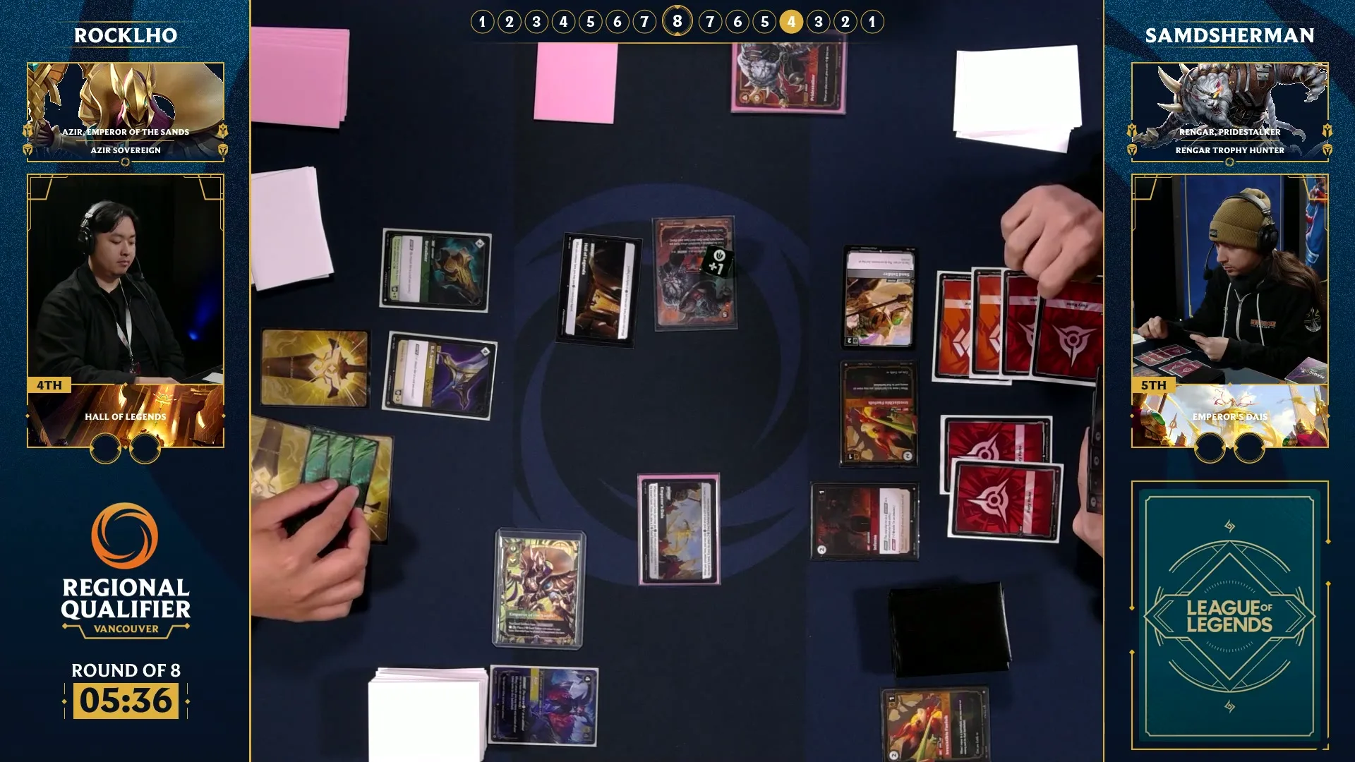 Quart de finale Rocklho (Azir) contre Sam D Sherman (Rengar) au RQ Vancouver